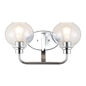 Sandrine Iron/Seeded Glass Cottage Rustic LED Vanity Light